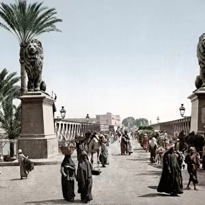 Photochrome Egypt - bridge across the Nile Cairo