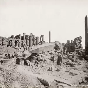 photograph Hatshepsuts fallen obelisk at Karnak, Egypt