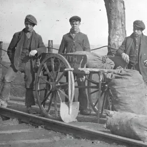 Picking coal from waste tip during 1921 strike, South Wales