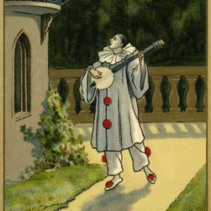 Pierrot serenading pierrette