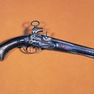 Pistol of flint stone. 18th century. Spain