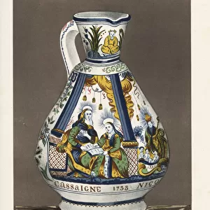 Pitcher or ewer from Rouen, France, early 18th century