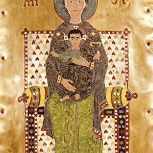 Plaque depicting an enthroned Virgin Mary (Theotocos