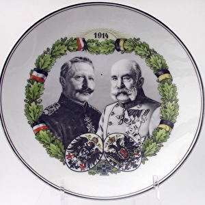 Plate, Kaiser Wilhelm II and Emperor Franz Josef, WW1