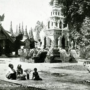 Part of Platform, Shwe Dagon Pagoda, Rangoon, Burma