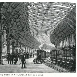 Platforms at York railway station, Yorkshire, England