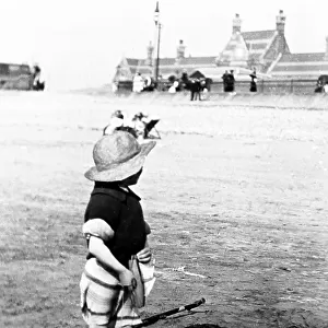 Playing on the sands at Morecambe, early 1900s