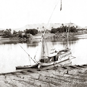 Pleasure boat on the Nile, Egypt circa 1880s