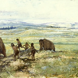 Pleistocene hunters, wider view
