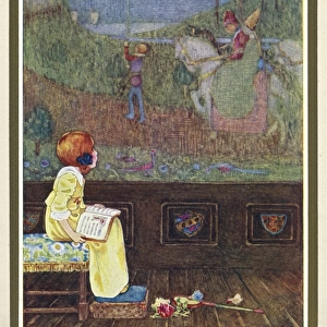 Poems of Childhood -- girl and tapestry
