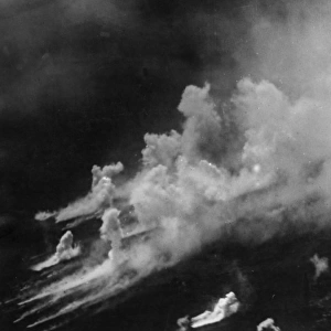 Poison gas attack, aerial photograph, WW1