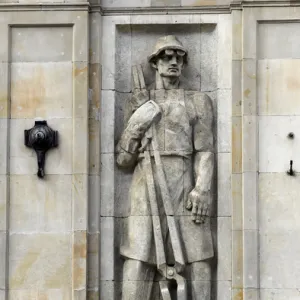 Poland. Warsaw. Socialist relief. Constitution Square