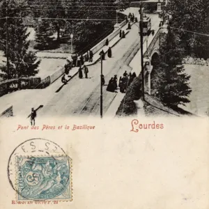 Pont de Peres and the Basilica - Lourdes, France