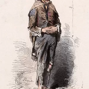 Poor French beggar 1850