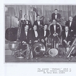 The popular Orpheans Jazz Band, at the Savoy Hotel, London