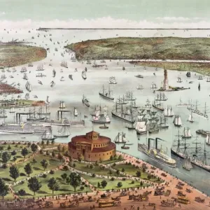 The Port of New York--Birds eye view from the Battery, looki The Port of New York--Birds eye view from the Battery, looki