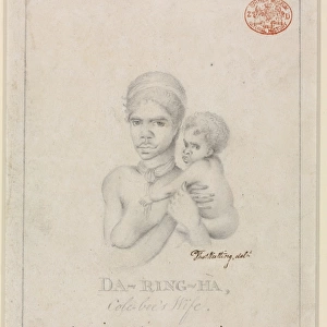 Portrait of an Aboriginal woman, named Da-ring-ha, and a chi