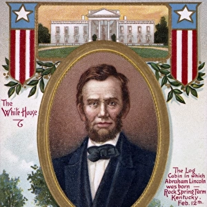 Portrait of Abraham Lincoln, and his residences
