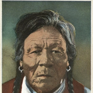 Portrait of Canadian Indian Chief Rock Thunder
