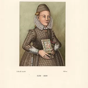Portrait of a German maiden in late 16th century garb