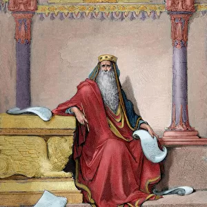 Portrait of King Solomon (c. 1011-c. 928 BC). Engraving by Gus
