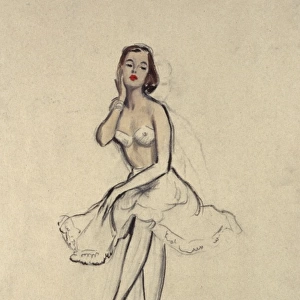 Portrait of a woman in underwear by David Wright