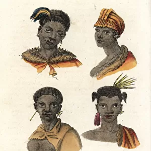 Portraits of Xhosa people in headdresses