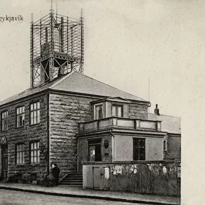 Post and Telegraph Office, Reykjavik, Iceland - note the superb roof-mounted box aerial Date