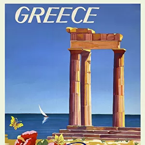 Poster, Acropolis of Lindos, Rhodes, Greece