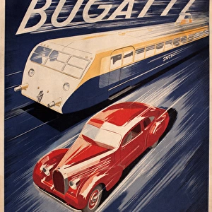 Poster advertising Bugatti