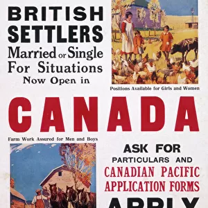 Poster advertising Canada to British settlers
