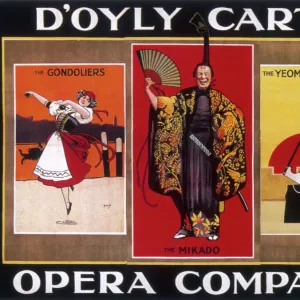 Poster advertising the D Oyly Carte Opera Company