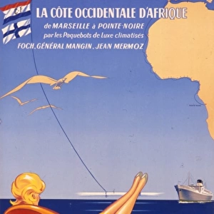 Poster advertising Fraissinet & Cyprien Fabre cruises