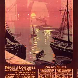 Poster advertising French railways to London