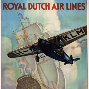Poster advertising Royal Dutch Air Lines