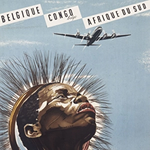 Poster advertising Sabena flights