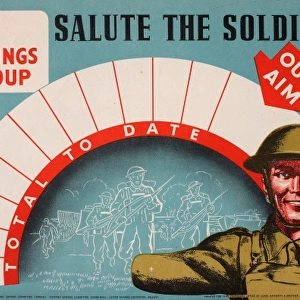 Poster advertising wartime savings -- Salute the Soldier