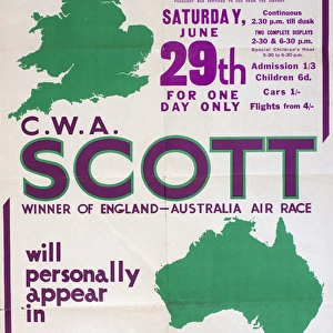Poster, C W A Scott in Air Display, Portsmouth Airport
