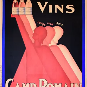 Poster, Camp Romain wines, red, white and rose