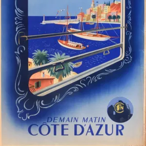 Poster, Cote d Azur, France