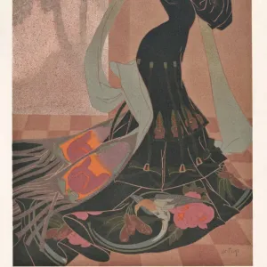 Poster design, colour study by George de Feure