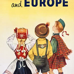 Poster, Fly to Britain and Europe by BOAC