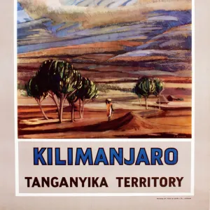 Poster, Kilimanjaro, Tanganyika Territory, Africa