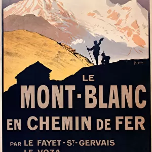 Poster, Mont Blanc by railway