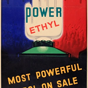 Poster, Power Ethyl, most powerful petrol on sale