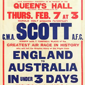 Poster, Scotts flight from England to Australia