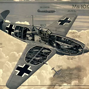 Poster showing details of the ME109 Messerschmitt