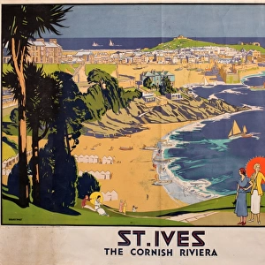 Poster, St Ives, The Cornish Riviera