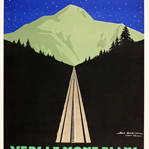 Poster, travel to Mont Blanc