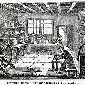 Potters throwing clay 1836